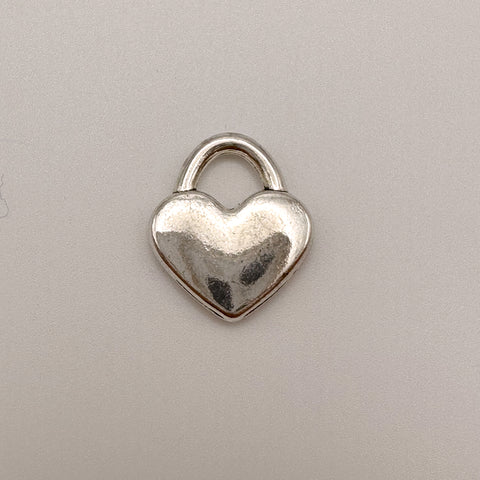 Heart Lock Charm - Silver