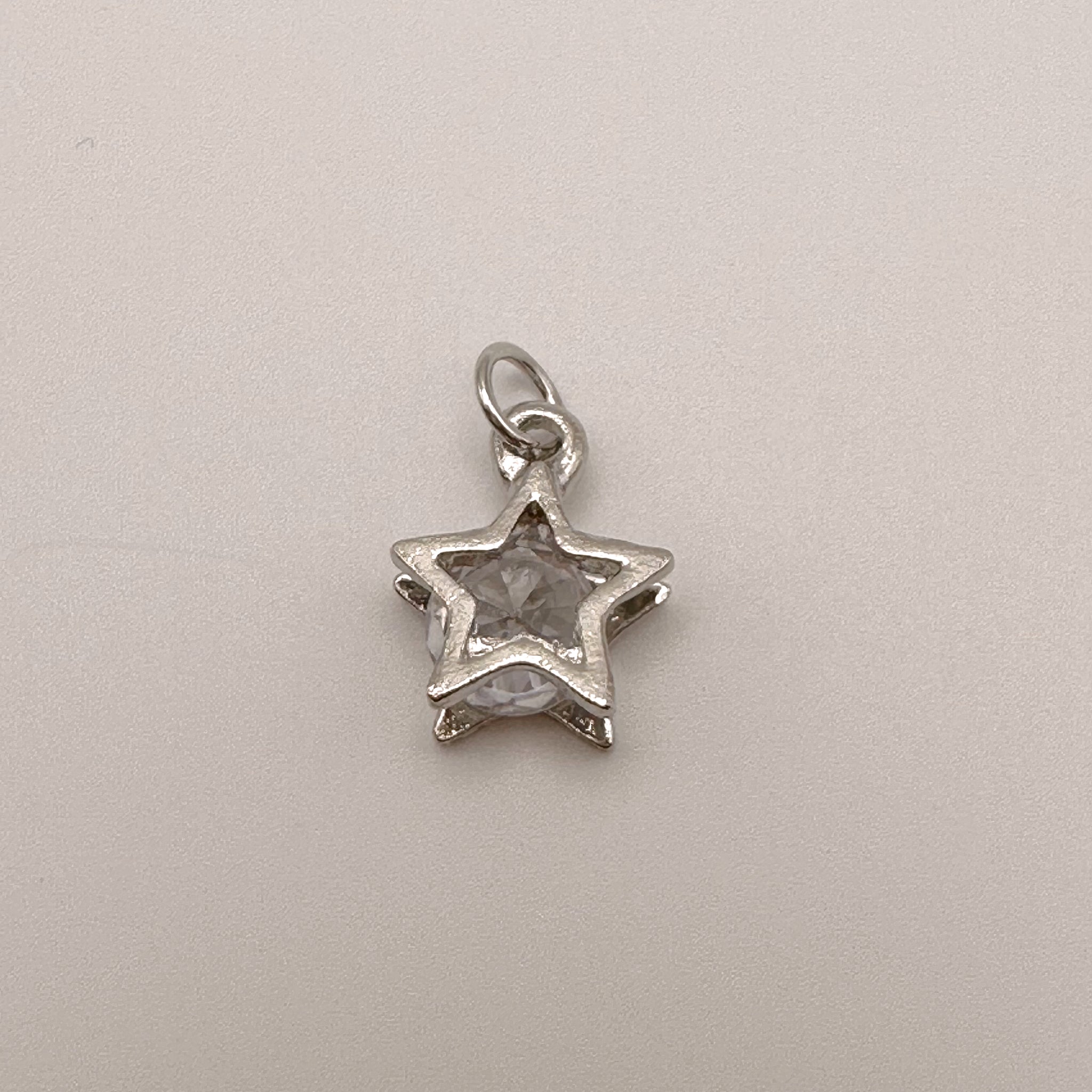 Crystal Star Charm - Silver