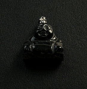 Black Obsidian Buddha Charm