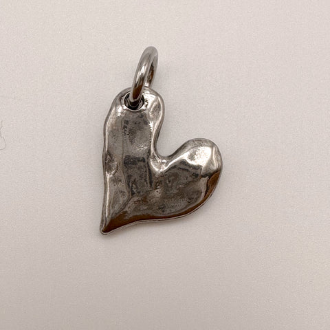 Solid Heart Charm - Silver