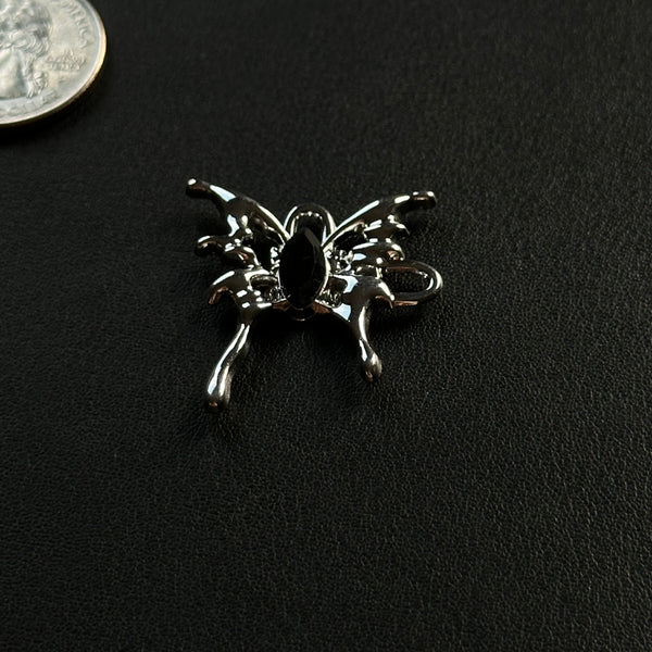 Black Crystal Butterfly Charm