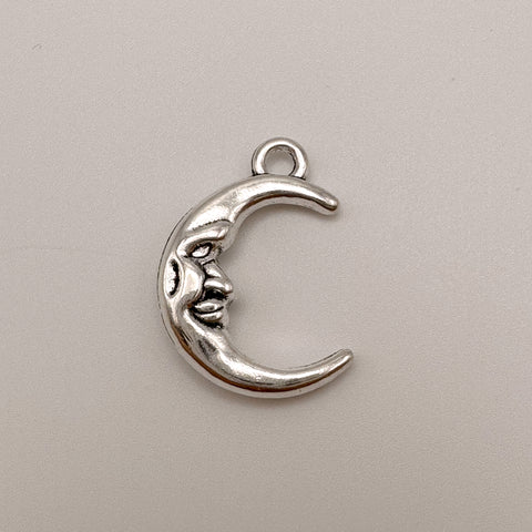 Crescent Moon Charm - Silver