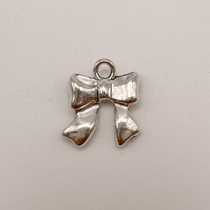 Cute Bow Charm - Silver