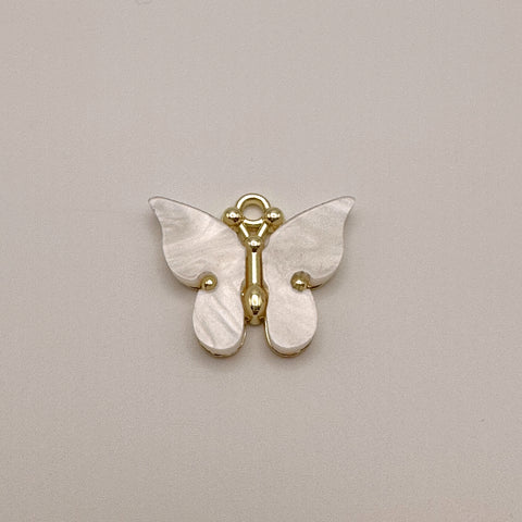 Large White Butterfly Charm