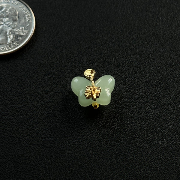 Green Jade Butterfly Charm
