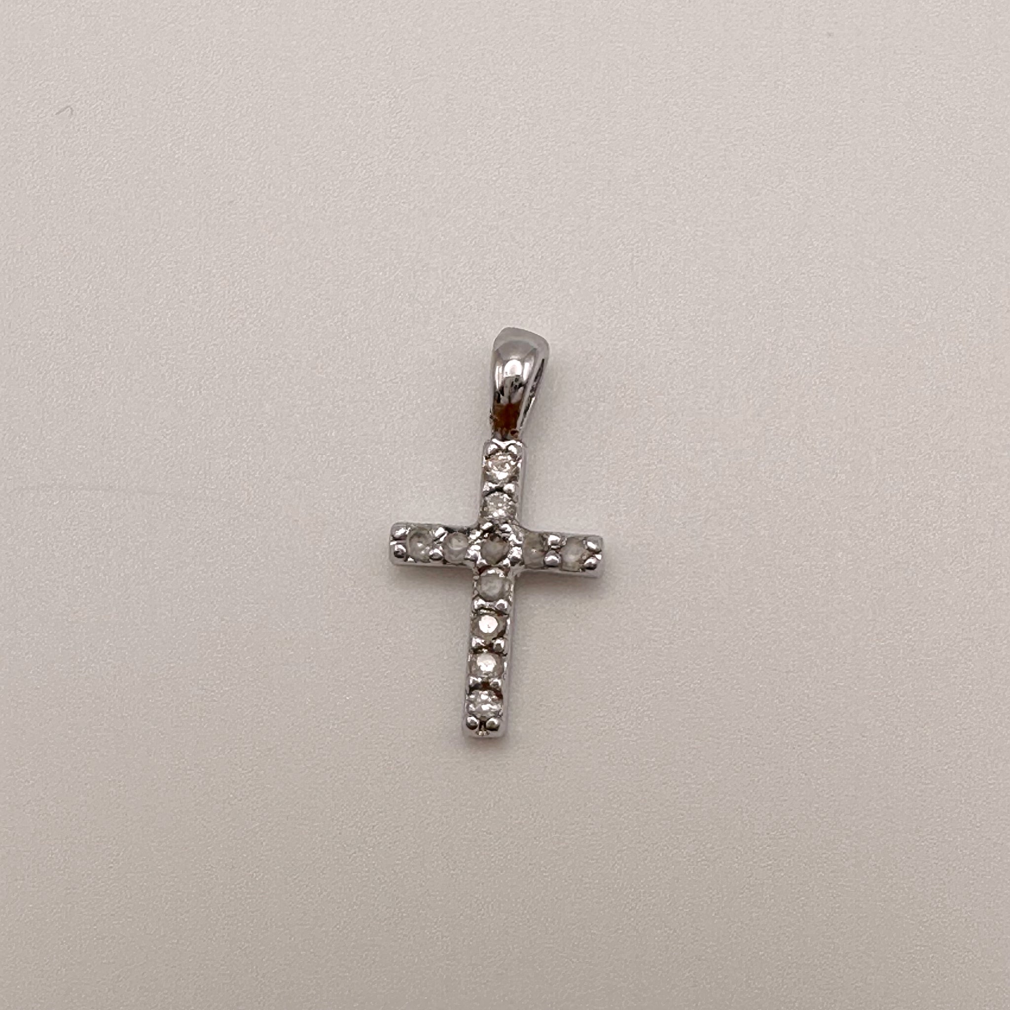 Shiny Cross Charm - Silver