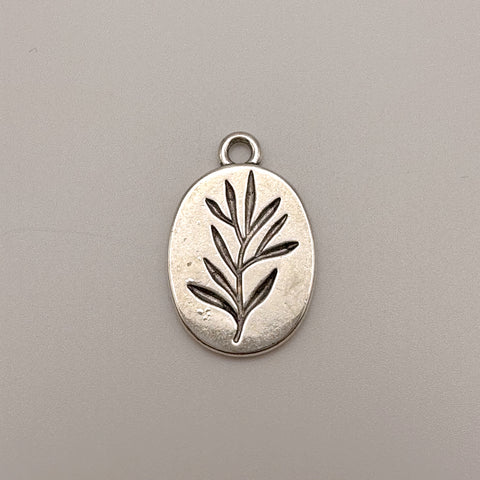 Plant Coin Charm - Silver